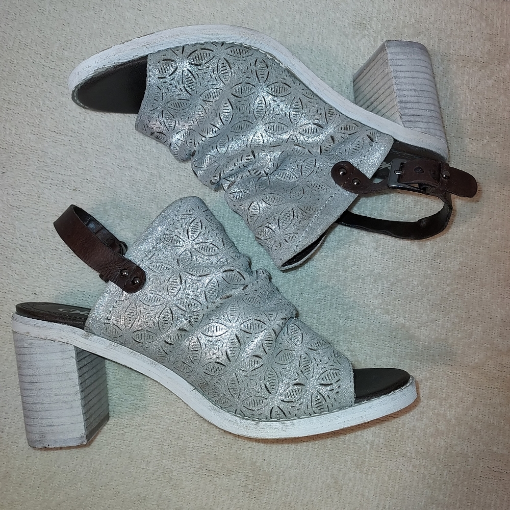Naughty Monkey Women’s NYXX Silver Sandals size 8.